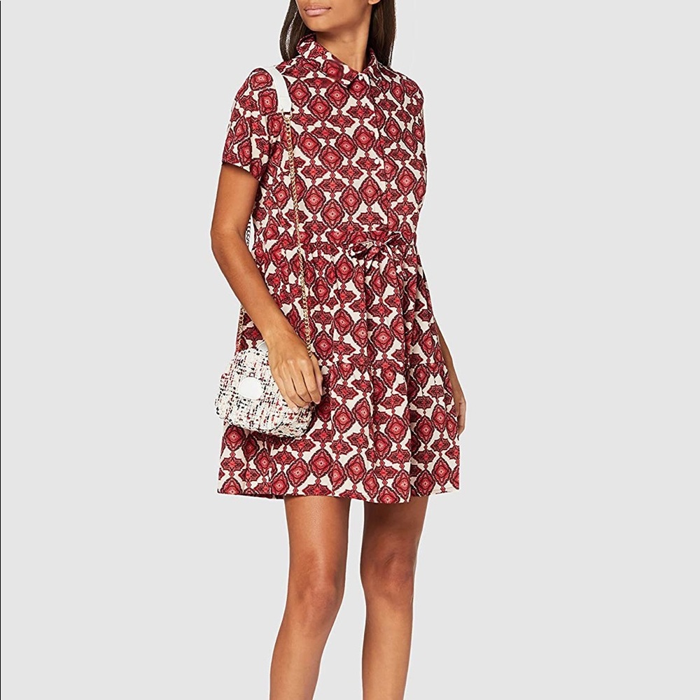 Vero Moda Vmparia Ss Shirt Dress WVN GA size s birch dubarry print NWT